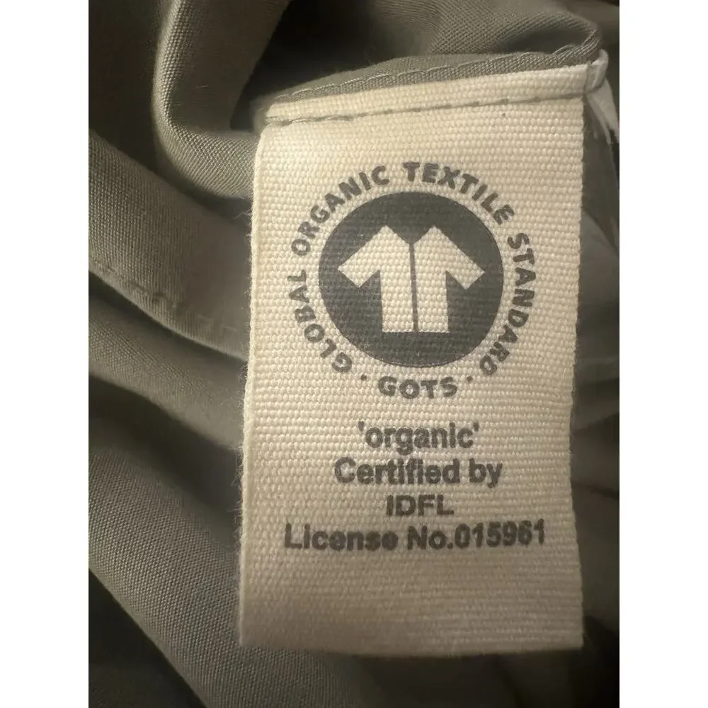 NEW Quince Organic Crisp Percale Duvet Cover Full Queen Dried Sage 88x92 NWOT